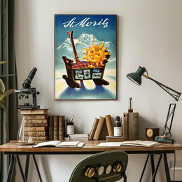 St. Moritz Sun Sled Adventure Poster PosterGoat