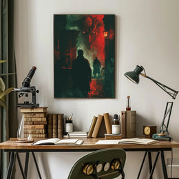 Dark Gothic Horror Scene with Investigators – Fantasy or Mythology Poster PosterGoat