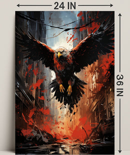The Majestic Eagle In Urban Chaos Poster PosterGoat