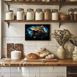 Majestic Wolf Under The Night Sky Poster