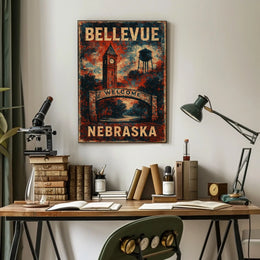 Bellevue Nebraska Scenic Travel Photography Realism Poster