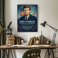 John F. Kennedy Patriotic Vintage Leadership Poster