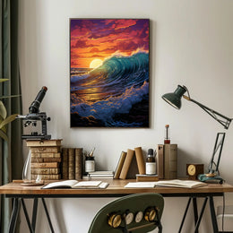 Oceanic Sunset Symphony Poster PosterGoat