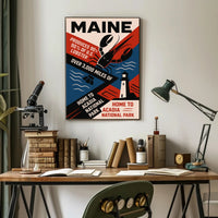 Maine The Lobster State Poster