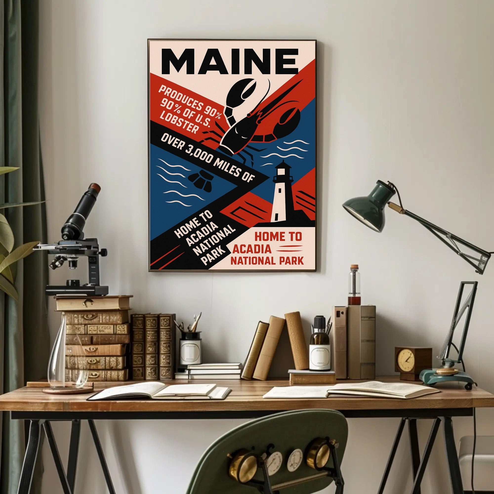 Maine The Lobster State Poster