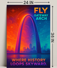Gateway Arch Inspiring St. Louis Urban Cityscape Travel Poster