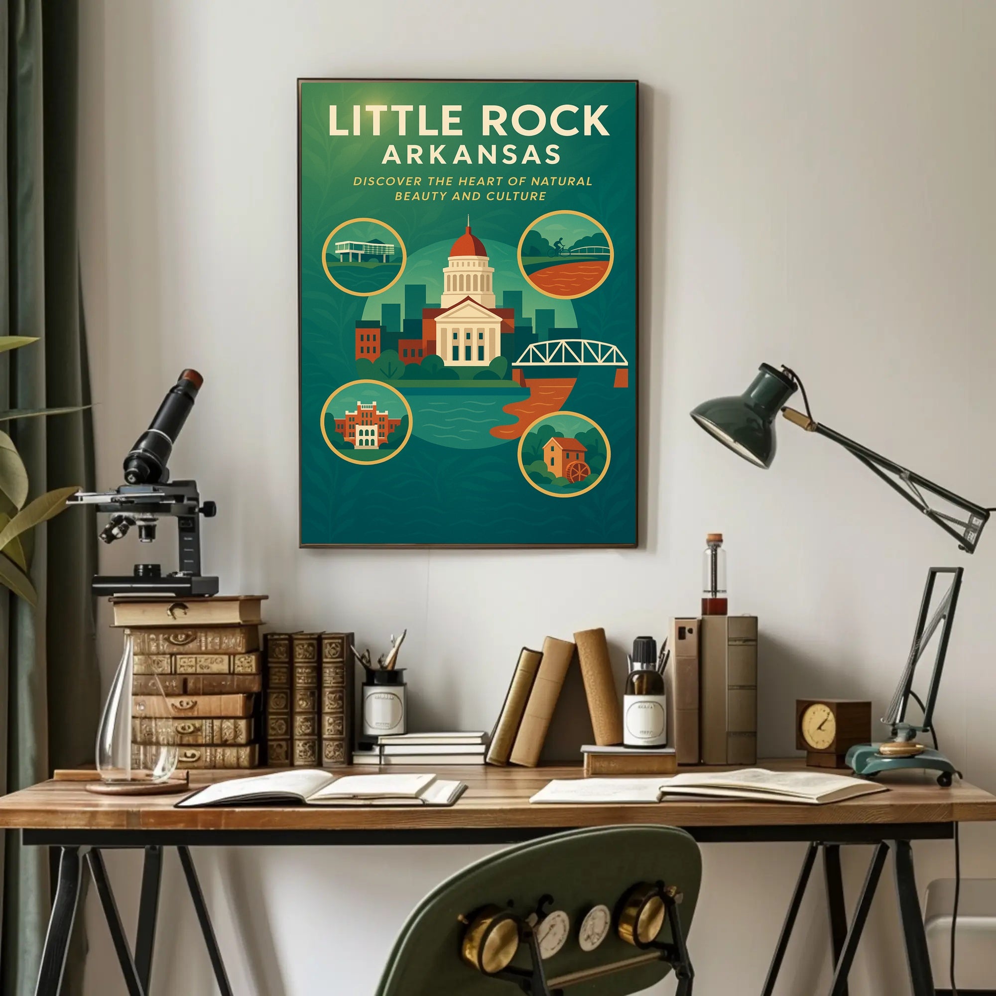 Little Rock, Arkansas Discover Natural Beauty and Culture Poster PosterGoat