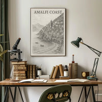 Amalfi Coast Poster Wall Art for Coastal Decor and Travel