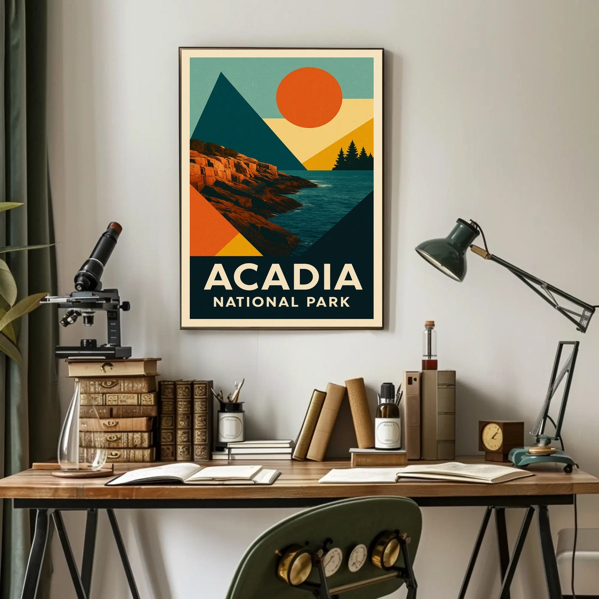Acadia National Park Scenic Vintage Landscape Travel Decor Living Room Office Poster