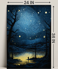 Starry Night Reflection Poster PosterGoat