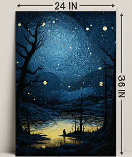 Starry Night Reflection Poster PosterGoat