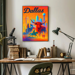 Dallas - Vibrant Cityscape Poster PosterGoat