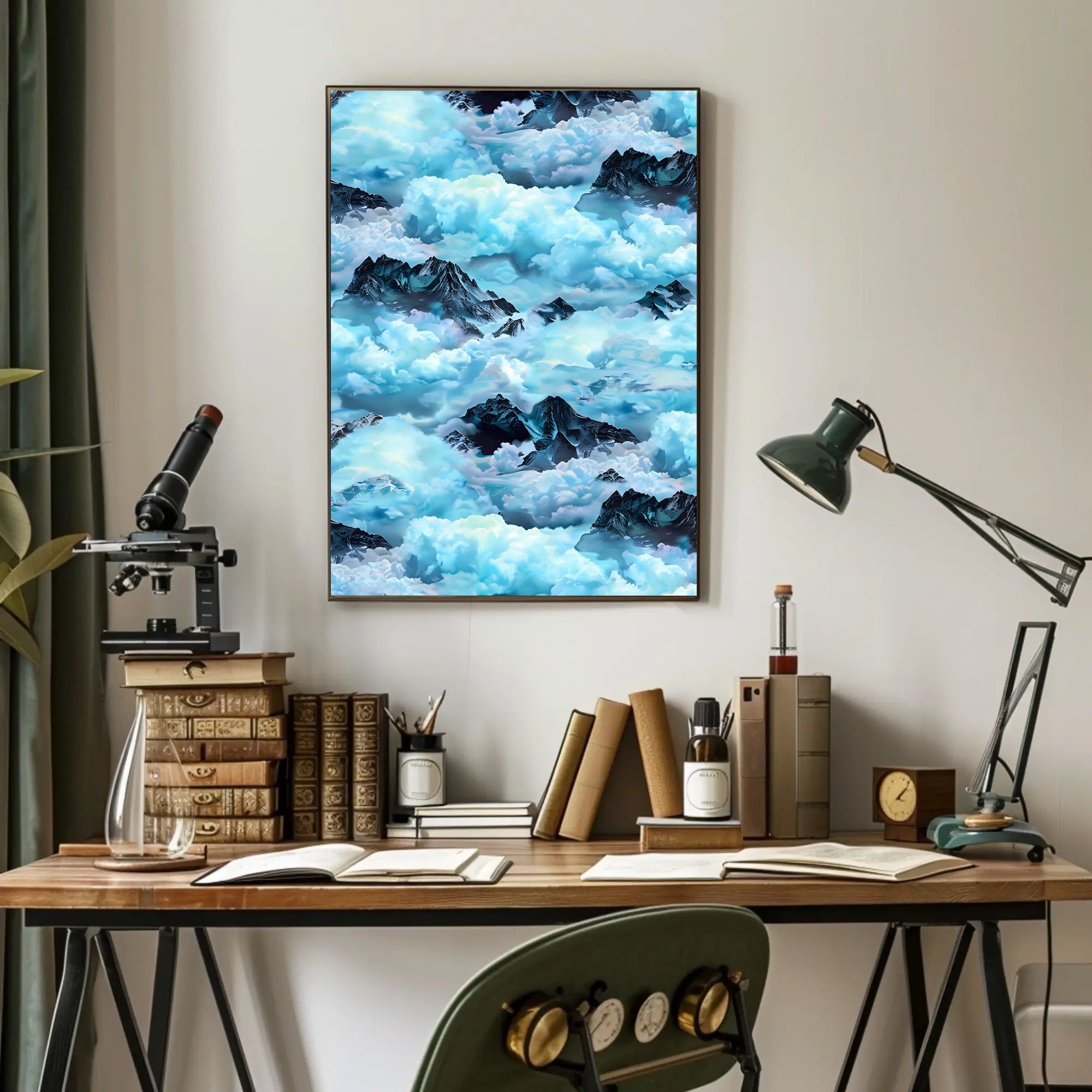 Majestic Mountain Clouds Wall Art Print