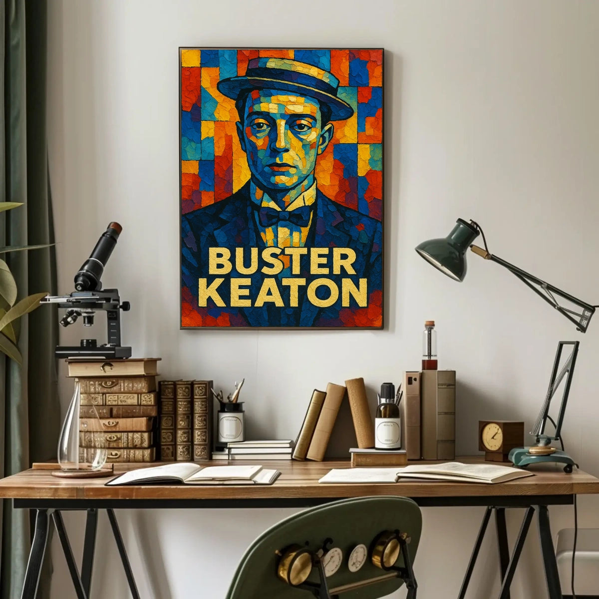 Buster Keaton Iconic Silent Film Star Poster