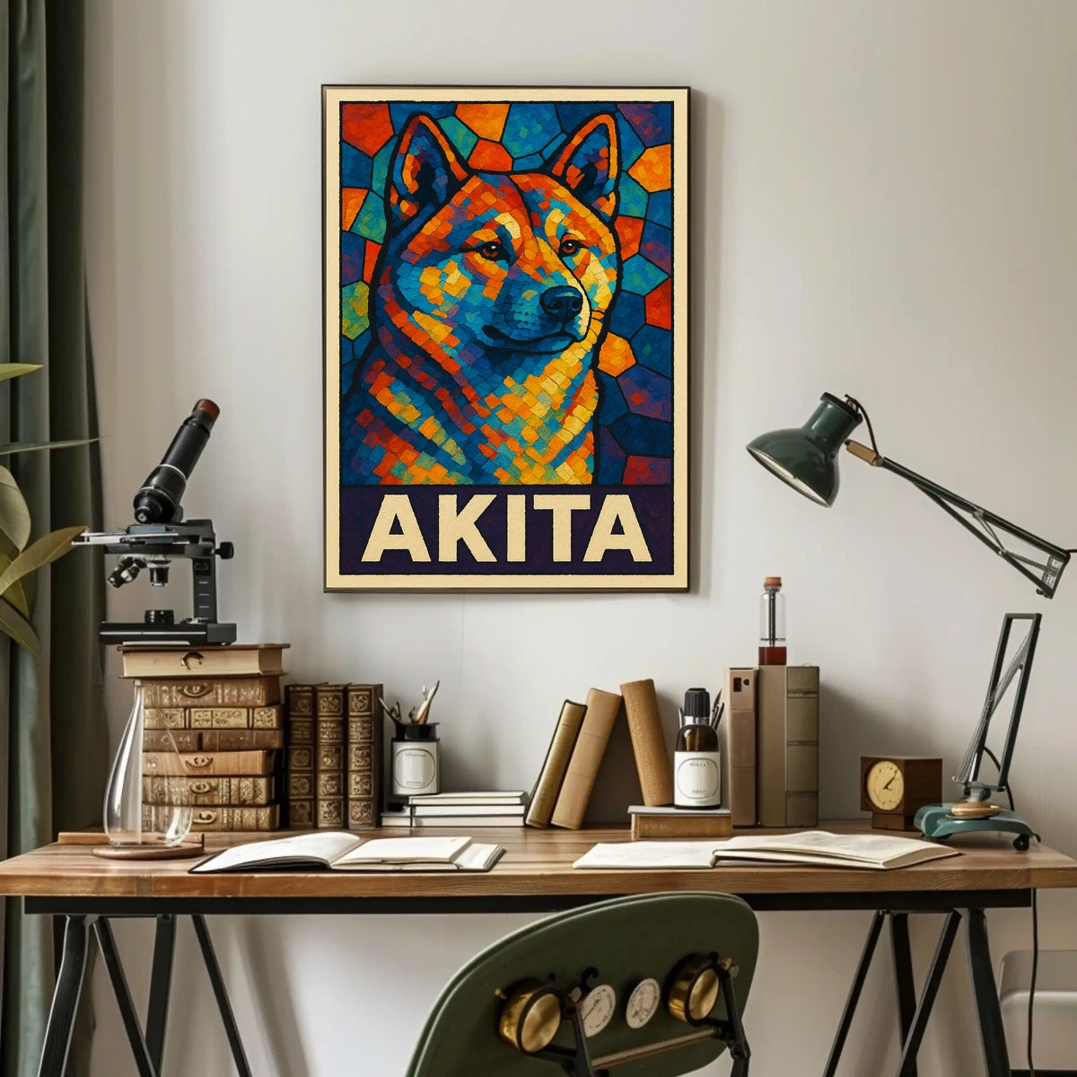 Akita Mosaic Art Poster