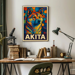 Akita Mosaic Art Poster