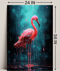 Vivid Flamingo Art Poster