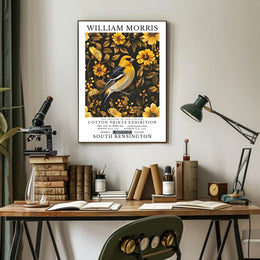 William Morris Inspired Elegant Bird Exhibition Artistic Poster