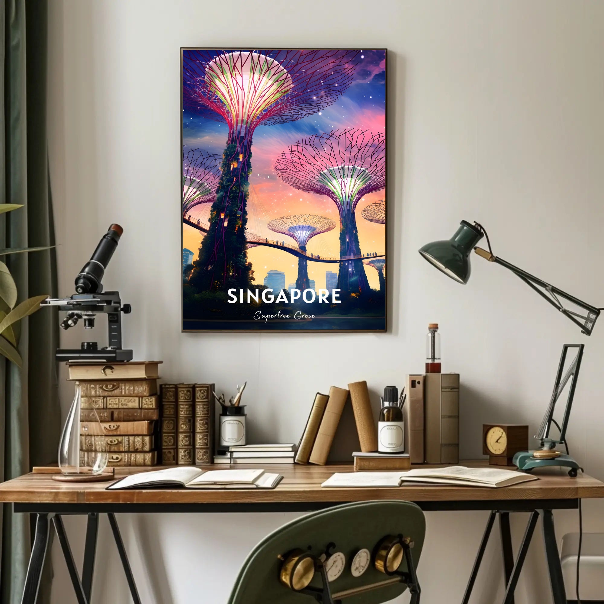 Supertree Grove Sunset in Singapore Urban or Cityscape Poster