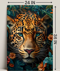 Leopard's Tranquil Gaze: Photorealistic Animal Poster