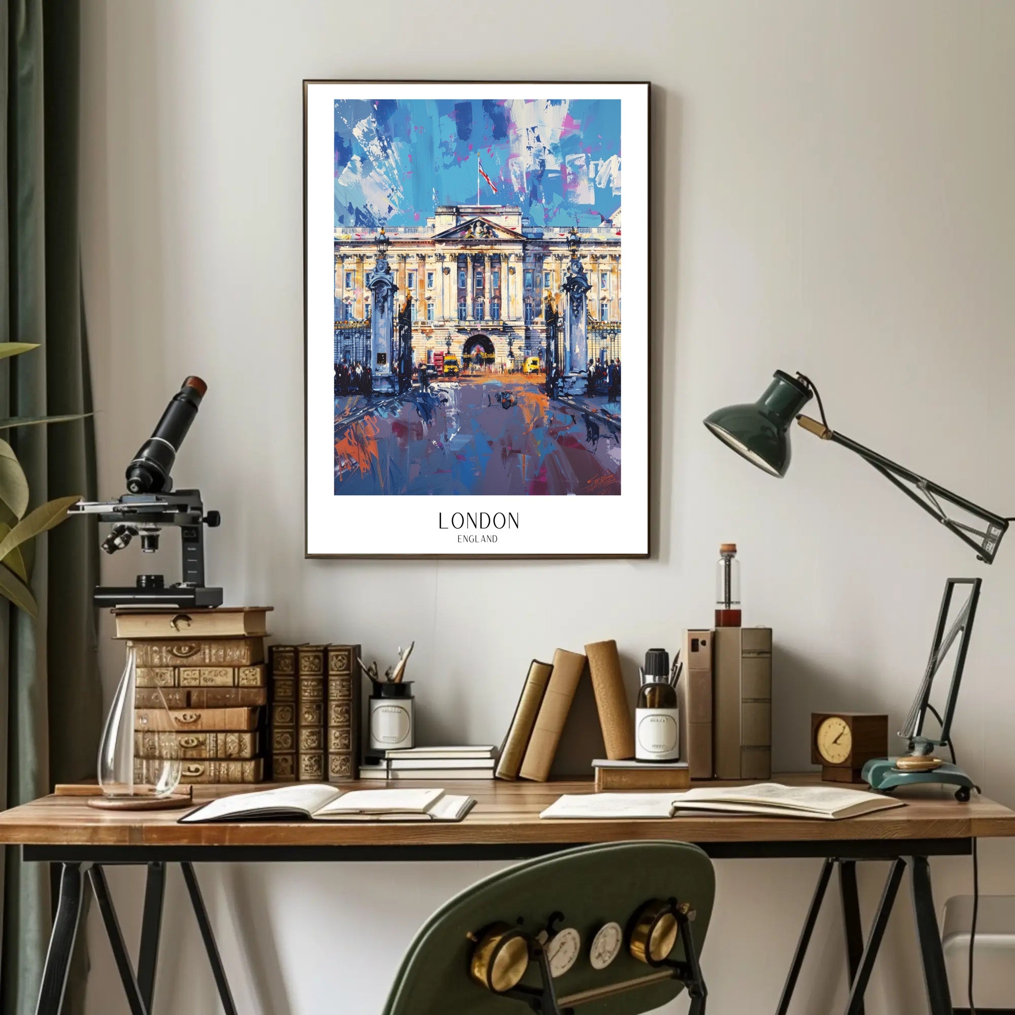 Buckingham Palace Urban Vibrancy Art Poster PosterGoat