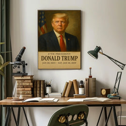 Donald Trump Silent Sentinel Patriotism Cinematic Realism Iconic American Portrait Leadership Legacy Bold Vision Poster