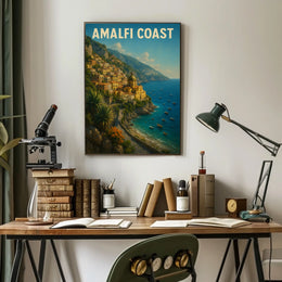 Amalfi Coast Poster Wall Art for Coastal Decor Lovers