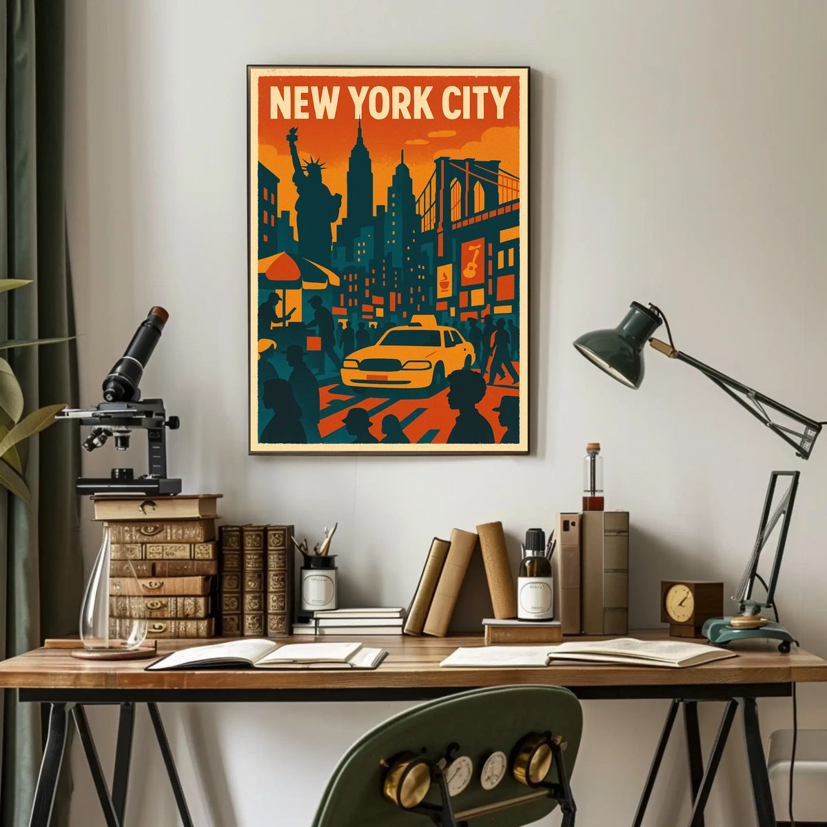 Vibrant New York City Poster for Urban Home Decor Art