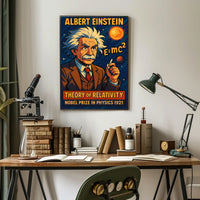 Albert Einstein Relativity Theory Vintage Scientific Museum Wall Art Timeless Iconic Decor Poster