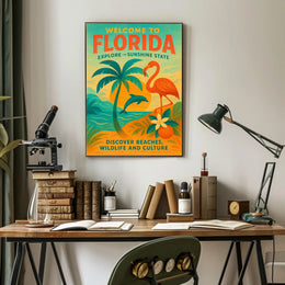 Florida Vintage Travel Poster Wall Art Print