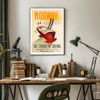 Norway Ski Adventure Vintage Travel Poster PosterGoat