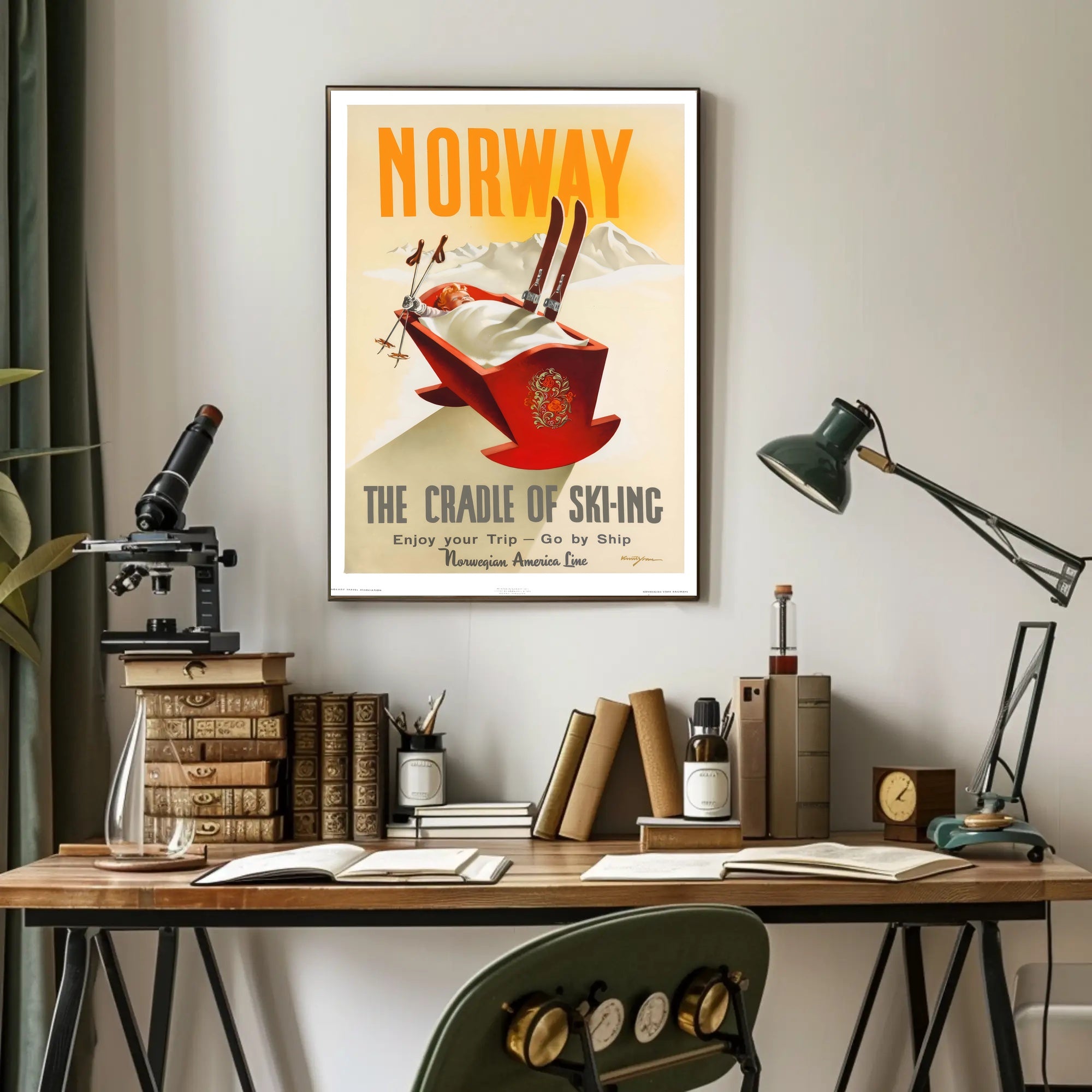 Norway Ski Adventure Vintage Travel Poster PosterGoat
