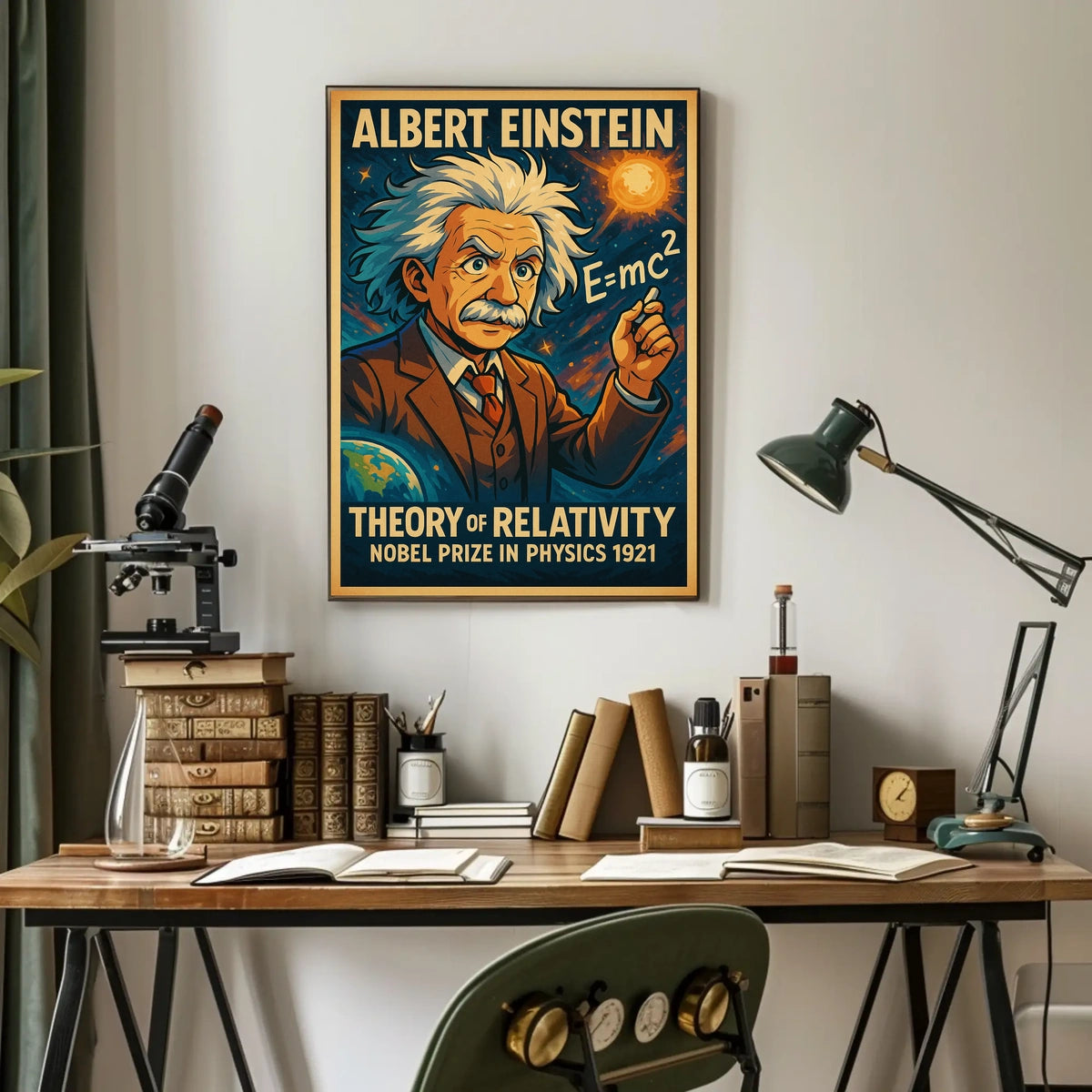 Einstein Relativity Curious Science Poster