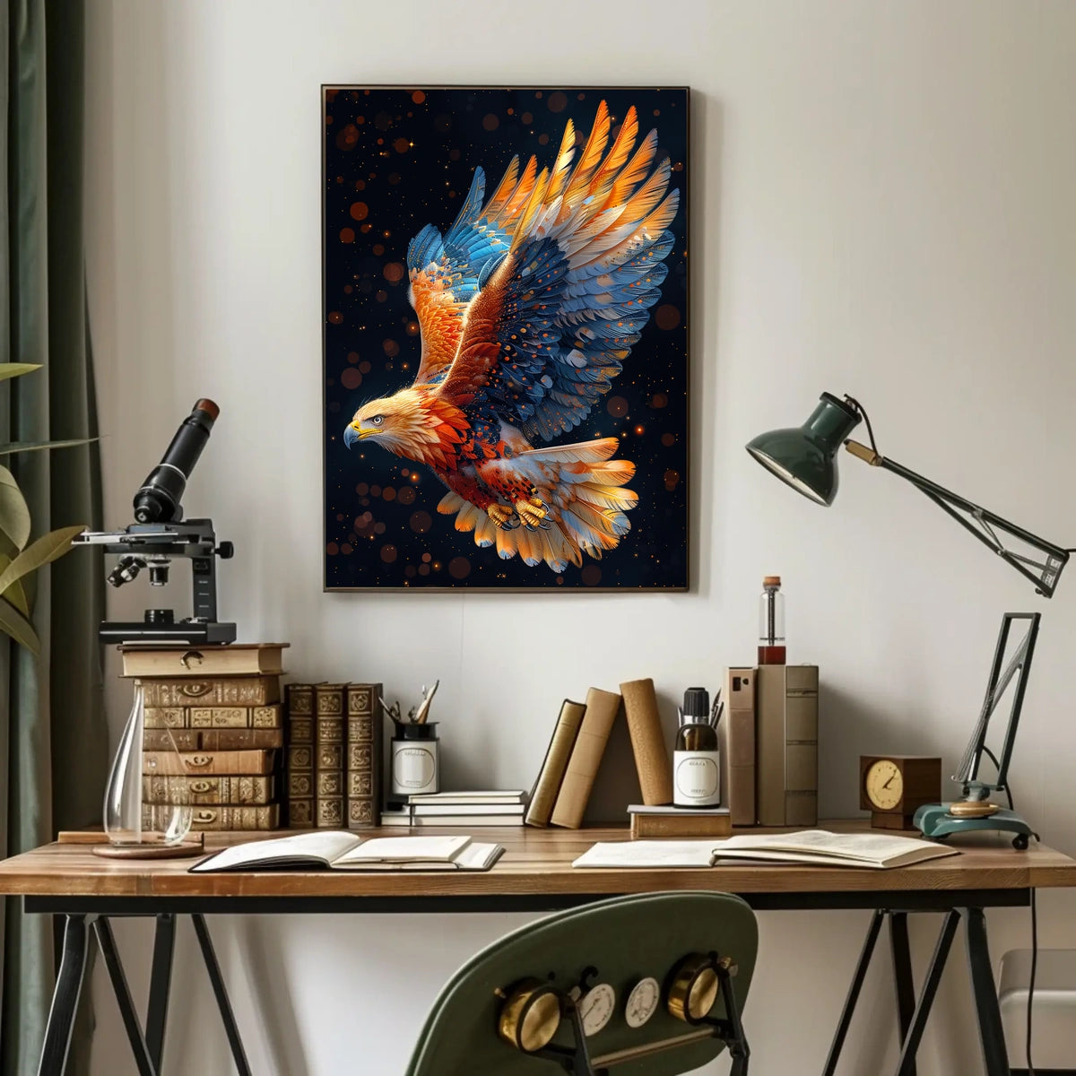 Majestic Eagle in Flight Surreal Art Poster