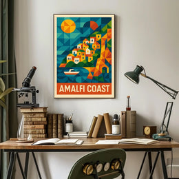 Amalfi Coast Poster Wall Art 18x24 Scenic Seaside Decor