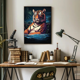 Tropical Tiger in Jungle Environment - Animal Poster