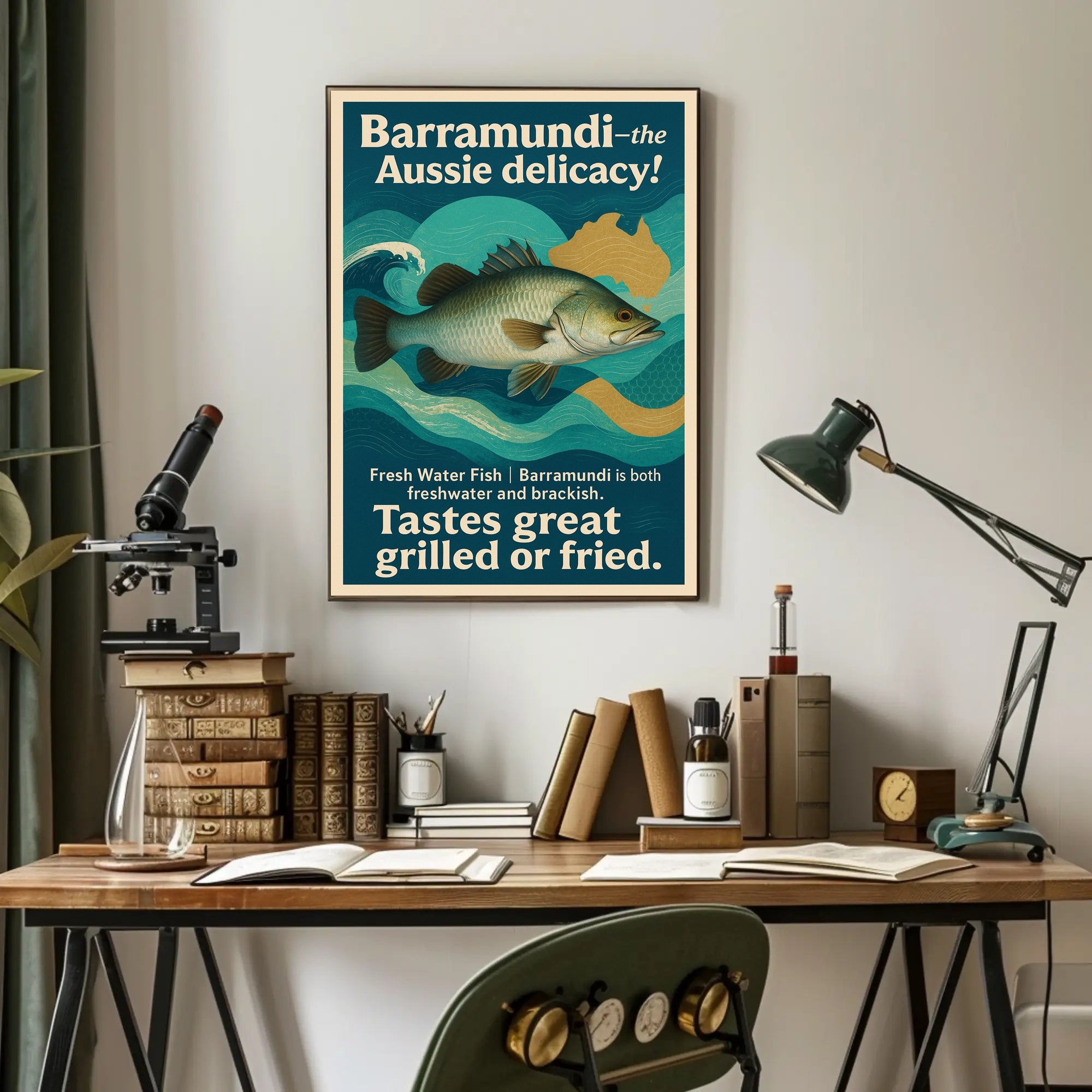 Barramundi Australian Delicacy Cultural or Heritage Poster