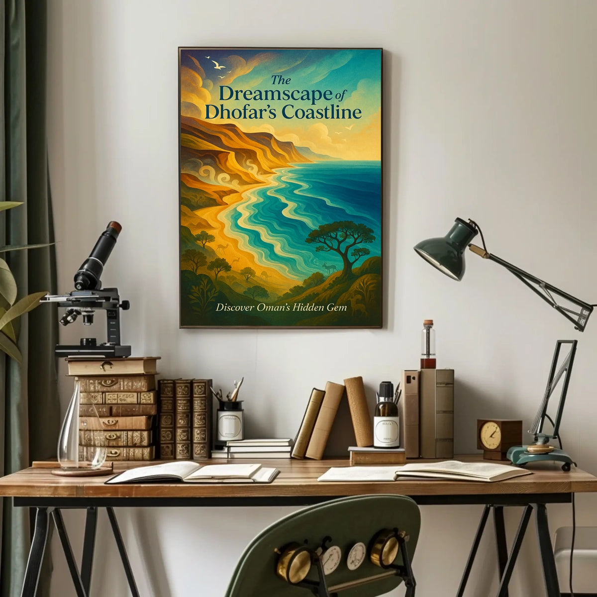 Dhofar Coastal Beauty: Abstract Art Travel Poster