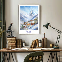 Serene Winter in Zermatt Poster PosterGoat