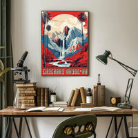 Cascadas Misol-Ha Retro Travel Poster