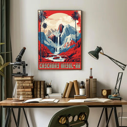 Cascadas Misol-Ha Retro Travel Poster