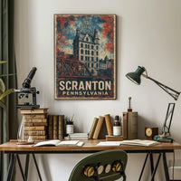 Scranton Electric City Vintage Heritage Art Nouveau Poster
