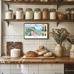 Vibrant Naples Seaside Poster PosterGoat