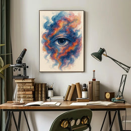 Ethereal Eye Watercolor Abstract Artistic Poster