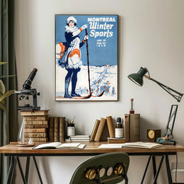 Montreal Winter Sports Vintage 1920s Sports Poster PosterGoat