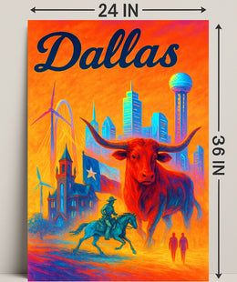 Dallas - Vibrant Cityscape Poster PosterGoat