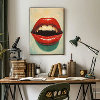 Glossy Red Lips Pop Art Glossy Lips Close-up Poster