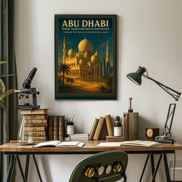Abu Dhabi Fusion: Vintage Travel Poster