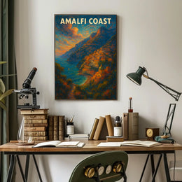 Amalfi Coast Poster Wall Art 18x24 Inches Print Decor