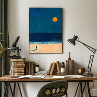 Solitary Reflection Seaside Poster Minimalist Art Print